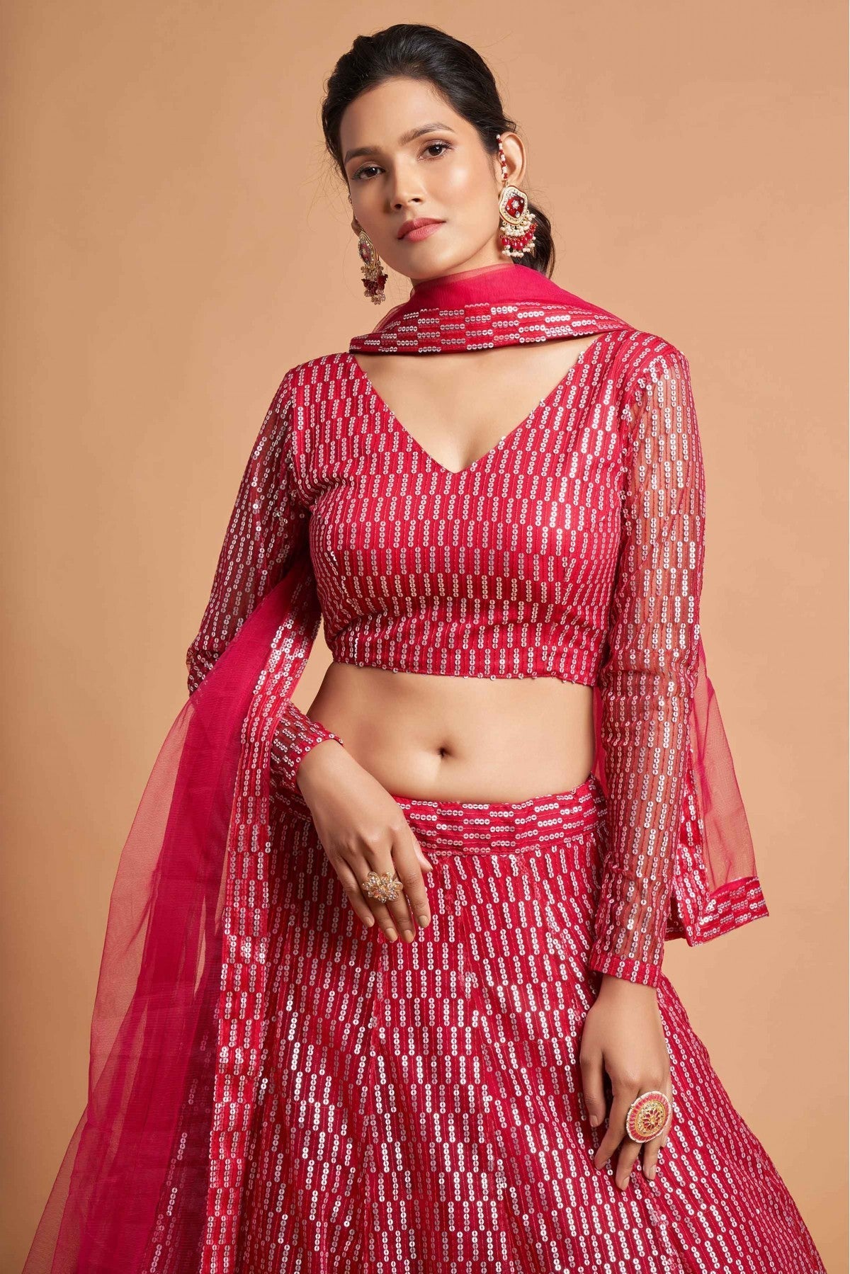 Pink Colour Net Lehenga Choli VSLC1010118