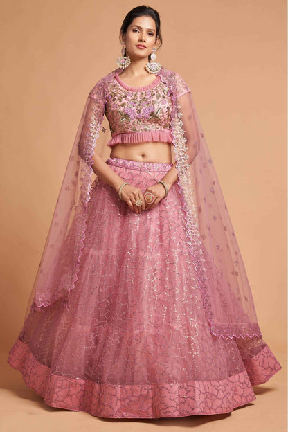 Pink Colour Net Lehenga Choli