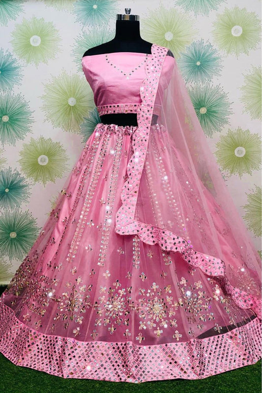 Pink Colour Net Lehenga Choli