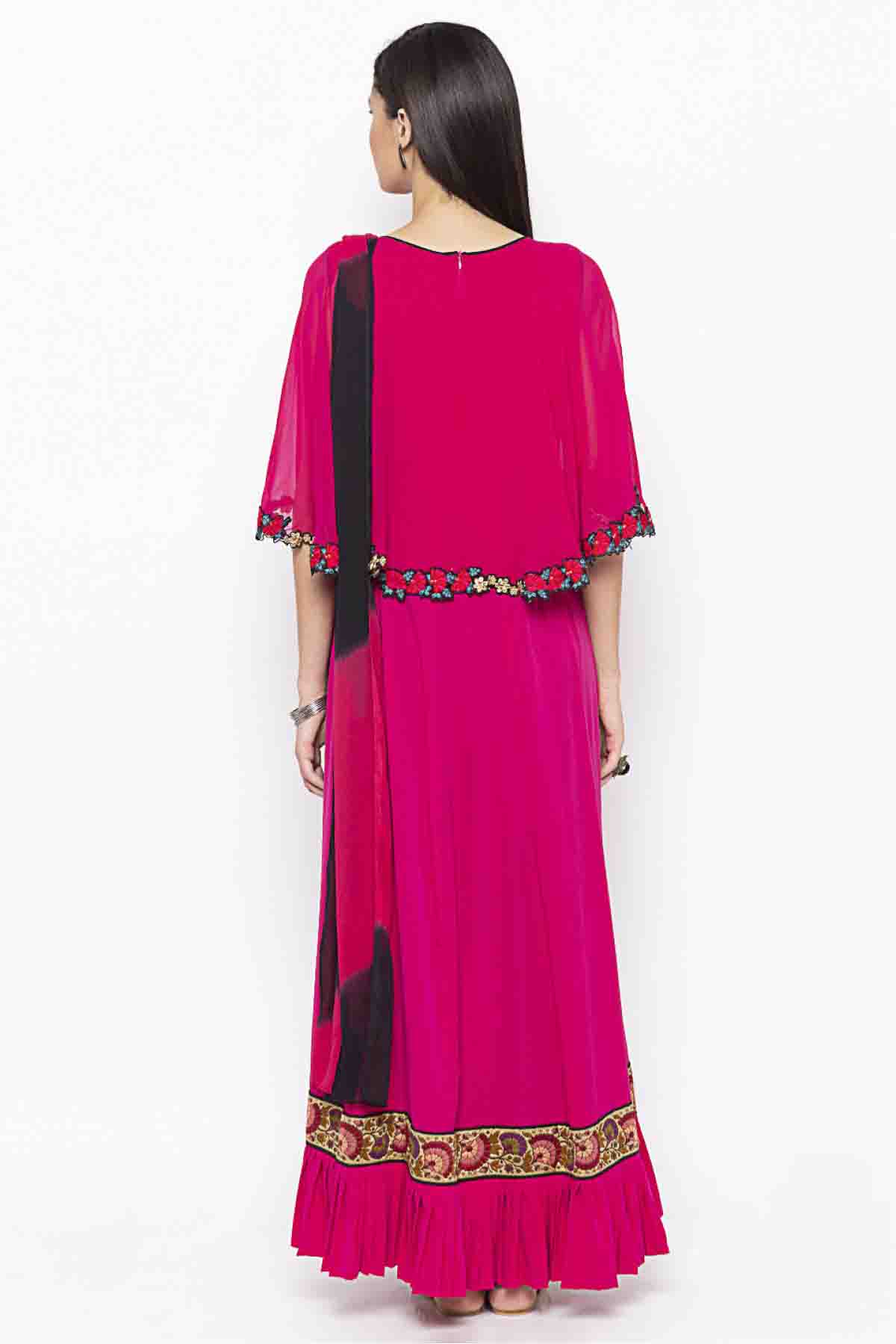 Pink Colour Plus Size Stitched American Crepe Embroidery Palazzo Pant Suit