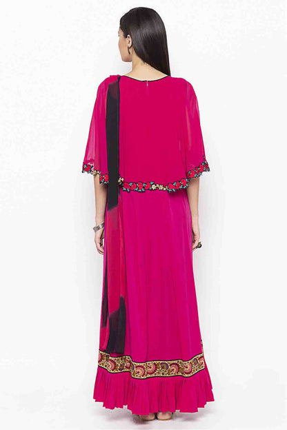 Pink Colour Plus Size Stitched American Crepe Embroidery Palazzo Pant Suit