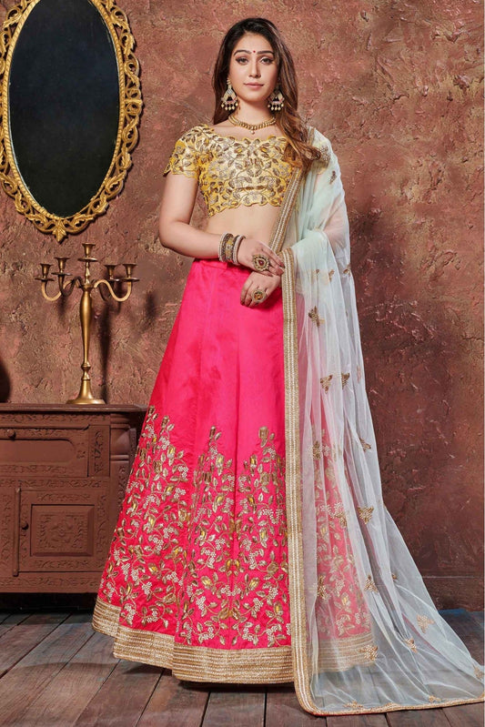 Pink Colour Silk Lehenga Choli