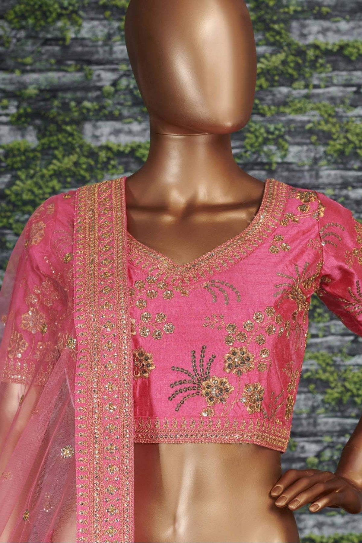 Pink Colour Thai Silk Lehenga Choli