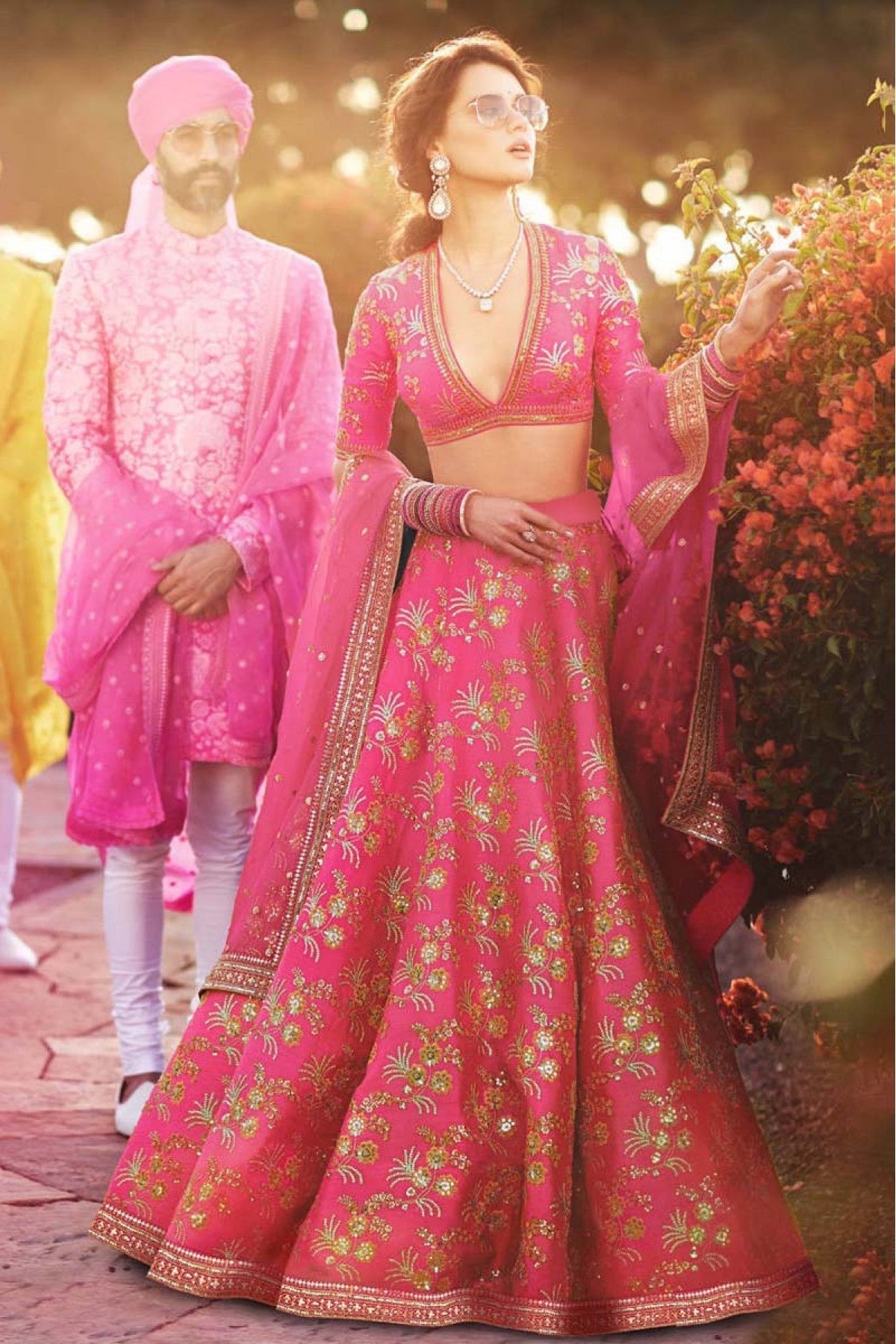 Pink Colour Thai Silk Lehenga Choli