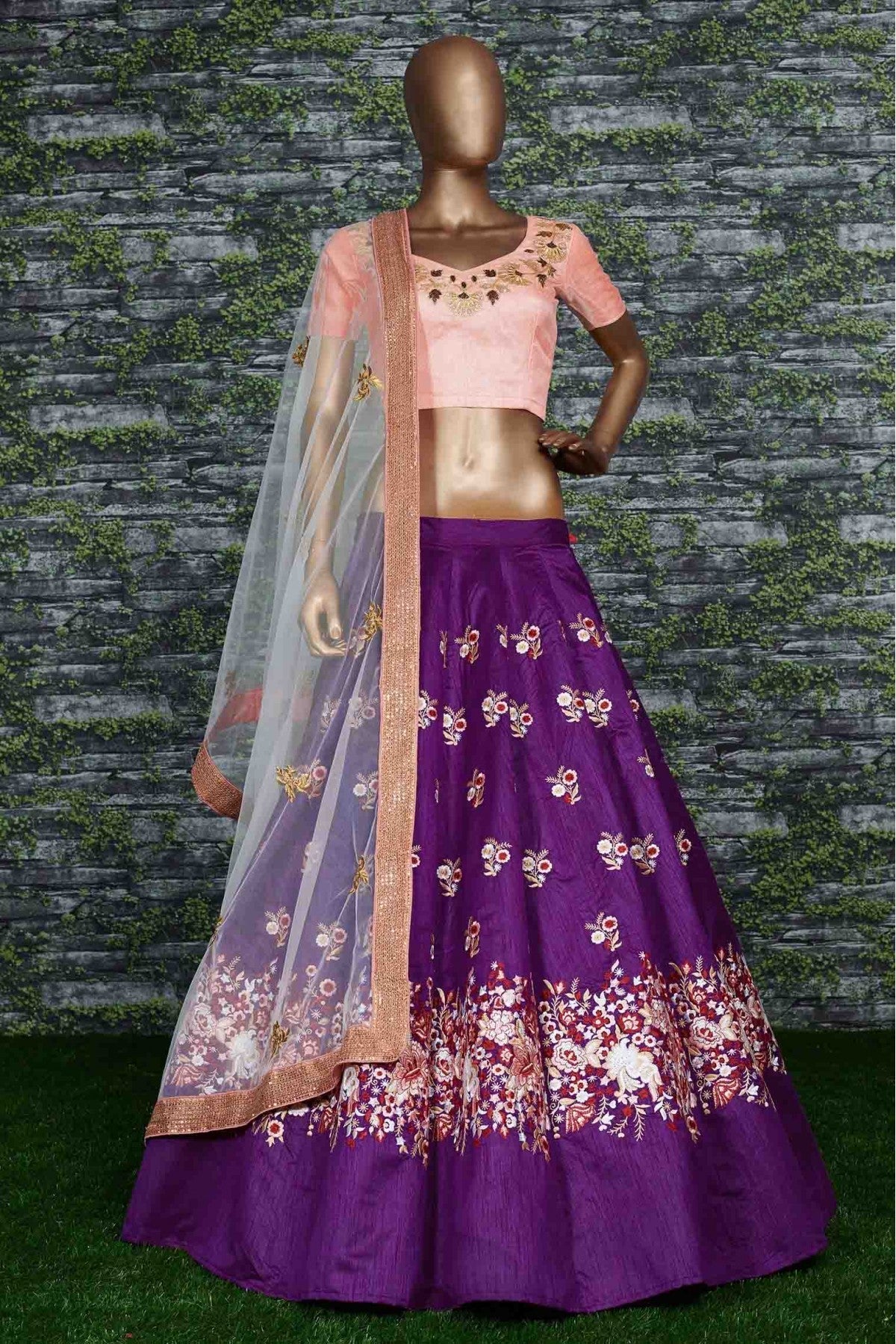 Purple Colour Banglori Silk Lehenga Choli VSLC1010009