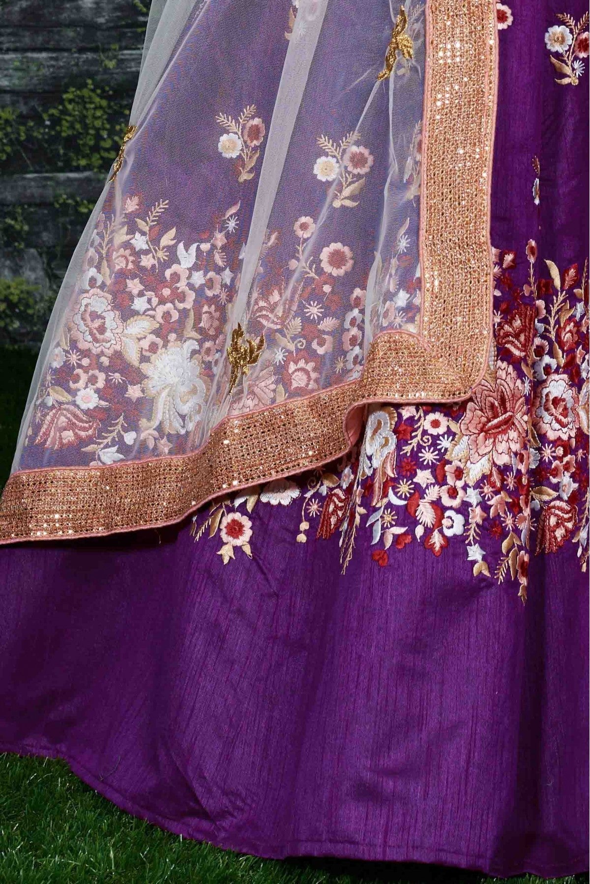 Purple Colour Banglori Silk Lehenga Choli VSLC1010009