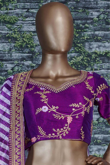 Purple Colour Mulberry Silk Lehenga Choli