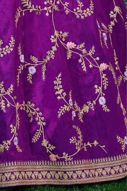 Purple Colour Mulberry Silk Lehenga Choli