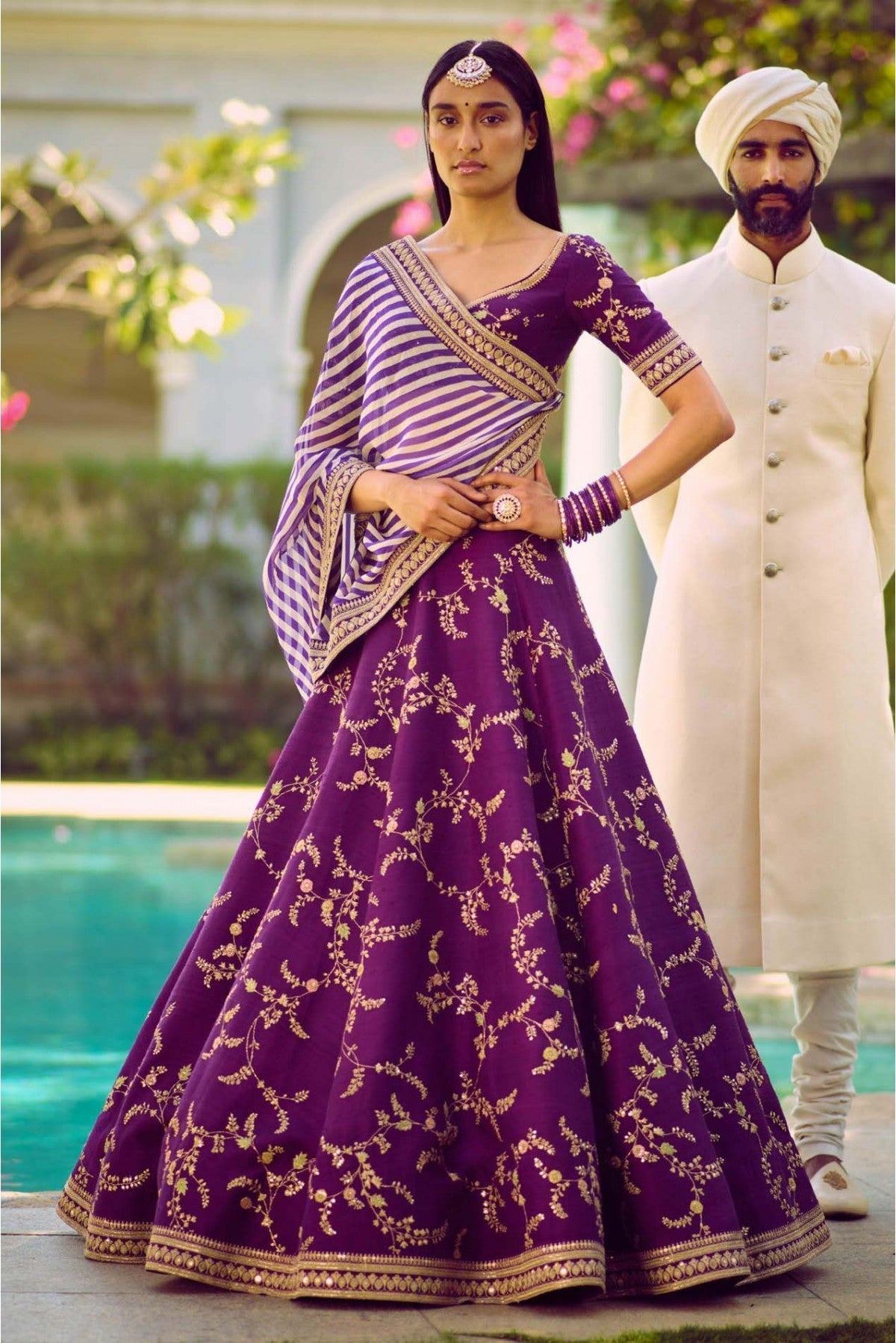 Purple Colour Mulberry Silk Lehenga Choli