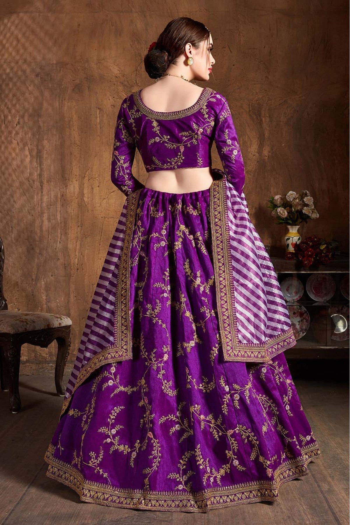 Purple Colour Mulberry Silk Lehenga Choli