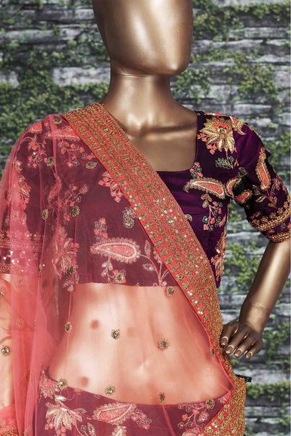 Purple Colour Taffeta Silk Lehenga Choli