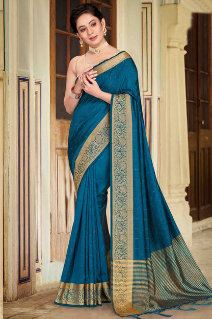 Rama Green Colour Banarasi Art Silk Designer Saree