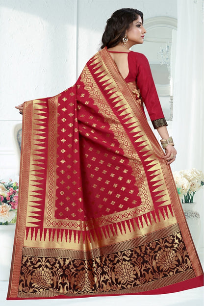 Red Colour Banarasi Art Silk Woven Saree