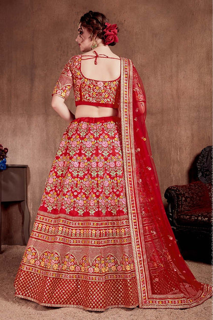 Red Colour Mulberry Silk Lehenga Choli