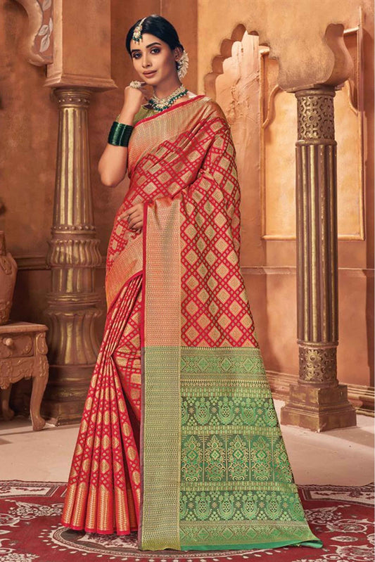 Red Colour Patola Silk Woven Saree