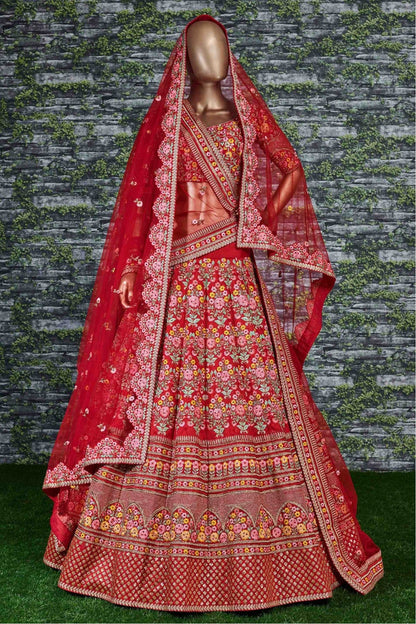 Red Colour Silk Lehenga Choli