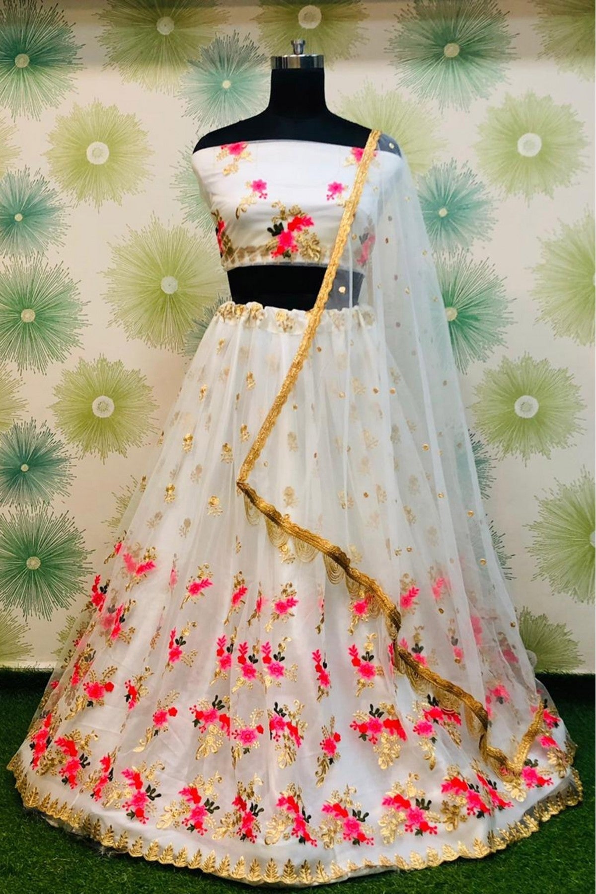 White Colour Net Lehenga Choli