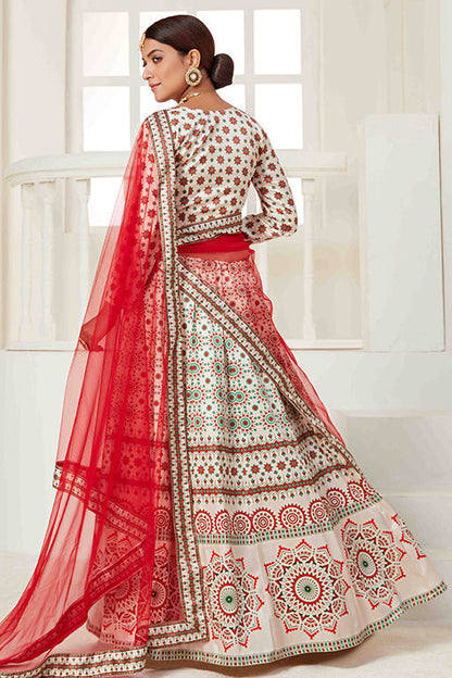 White Colour Silk Designer Lehenga Choli