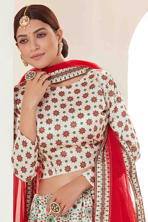 White Colour Silk Designer Lehenga Choli