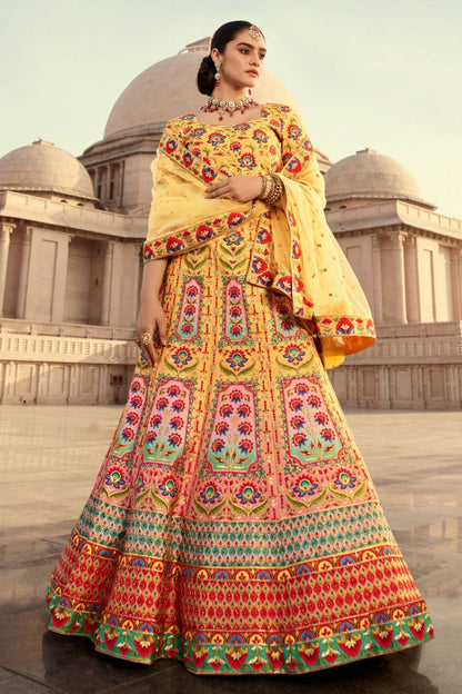 Yellow Colour Art Silk Embroidery Lehenga Choli VSLC1150124