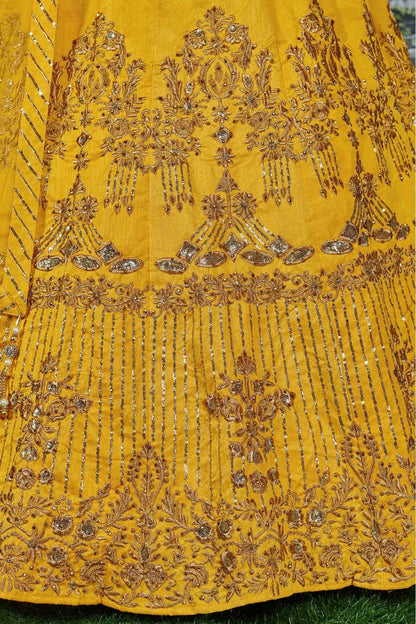 Yellow Colour Banglory Silk Lehenga Choli VSLC1010043