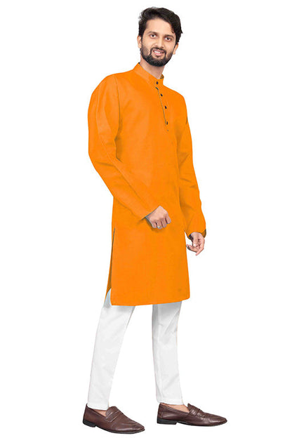 Yellow Colour Kurta Pajama In Cotton VSKP1210211