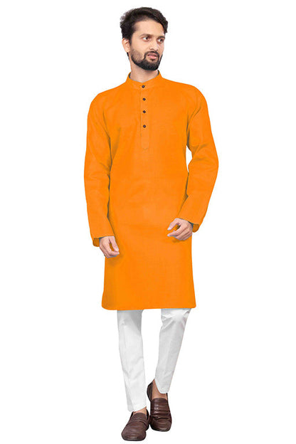 Yellow Colour Kurta Pajama In Cotton VSKP1210211