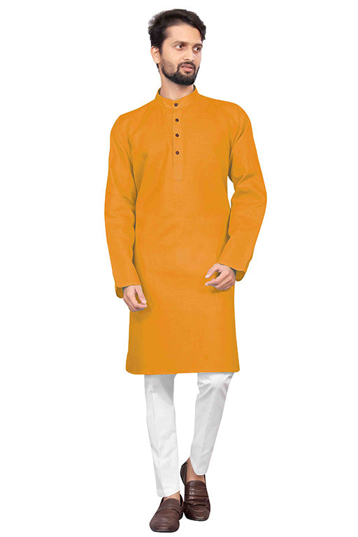 Yellow Colour Kurta Pajama In Cotton VSKP1210212