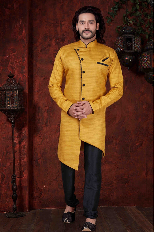 Yellow Colour Kurta Pajama In Silk Fabric VSKP1040041