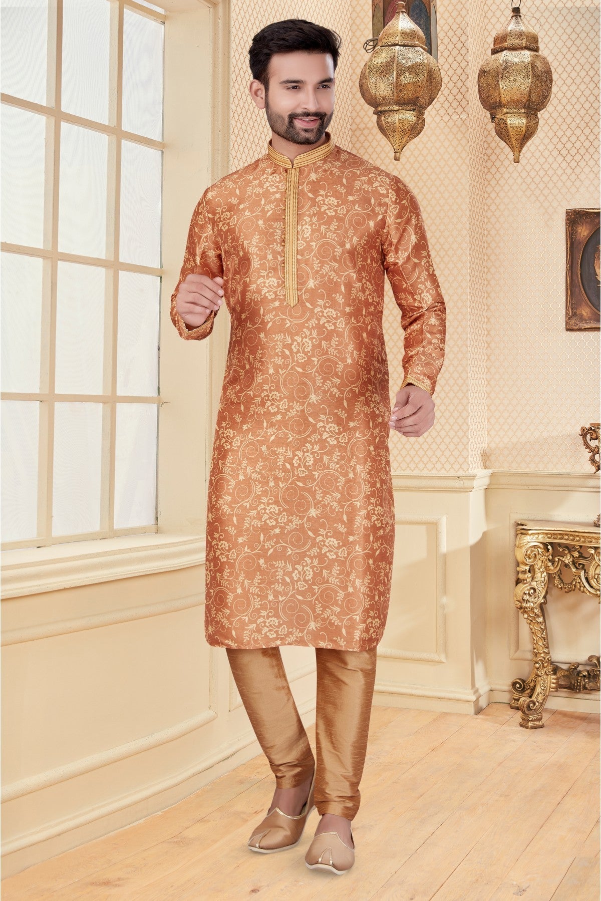 Yellow Colour Kurta Pajama In Silk Fabric VSKP1040103