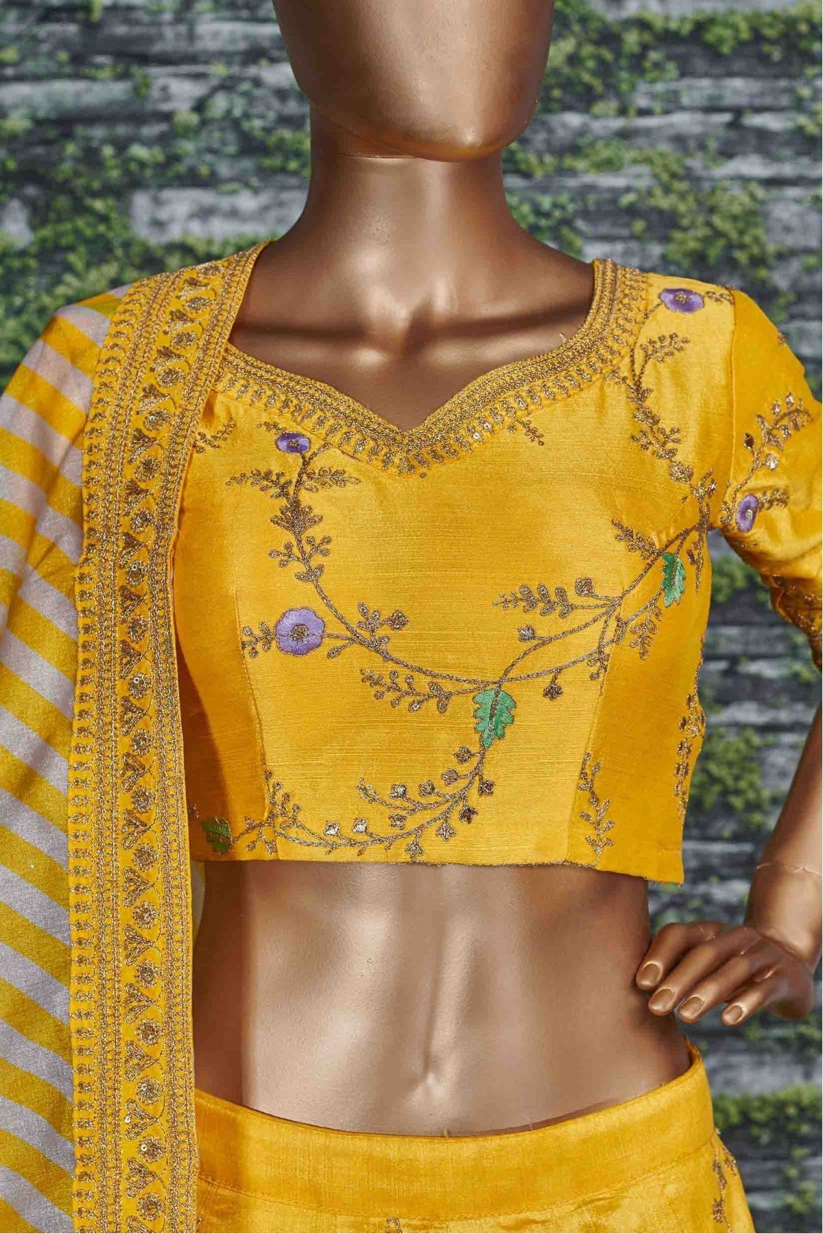 Yellow Colour Mulberry Silk Lehenga Choli