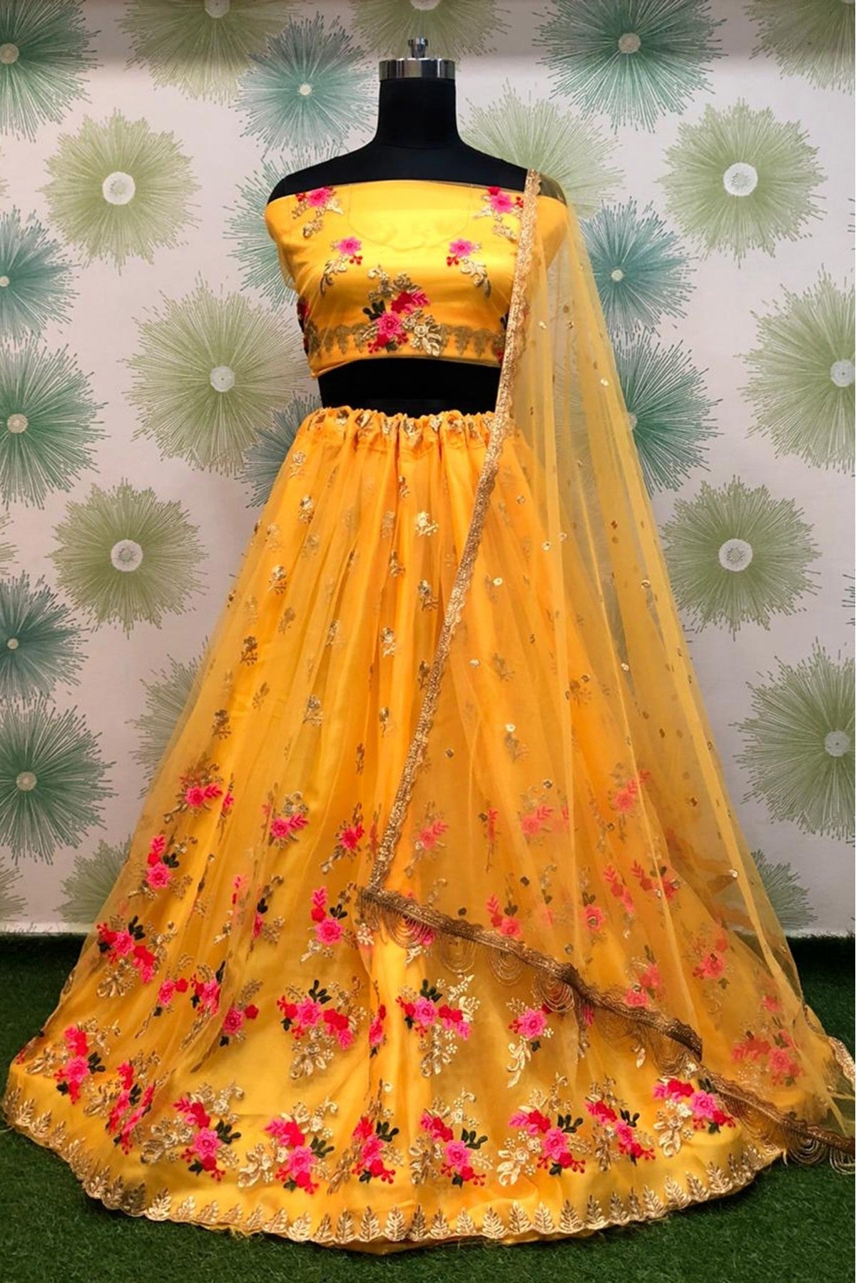 Yellow Colour Net Lehenga Choli