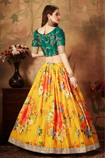 Yellow Colour Organza Lehenga Choli