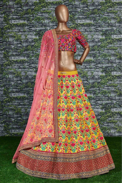 Yellow Colour Silk Lehenga Choli