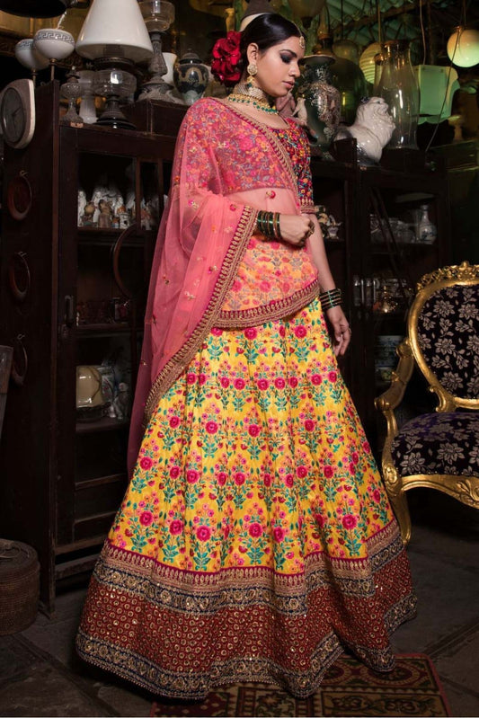 Yellow Colour Silk Lehenga Choli